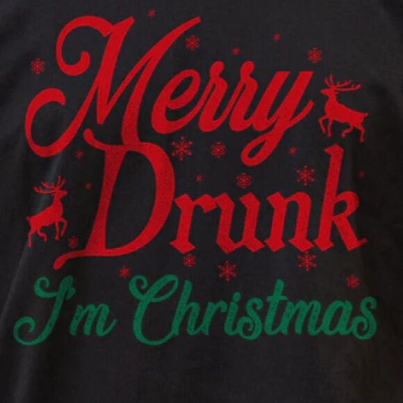Merry Drunk I'm Christmas Shirt, Funny Christmas Graphics Tee - Picture 2 of 4